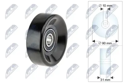 Puleggia Inversione Cinghia Poly-v per Cadillac Deville 1986-2008