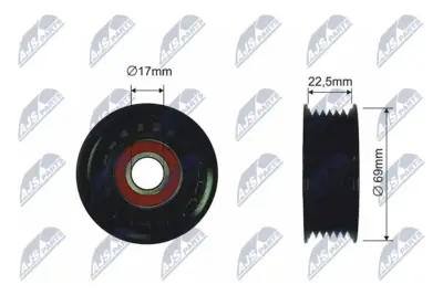 Puleggia Inversione Cinghia Poly-v per Mazda 6 02- e 3 03
