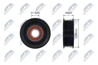 Puleggia Inversione Cinghia Poly-v per Mazda 6 Mpv Mx-5 02-14