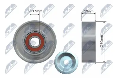 Puleggia Inversione Cinghia Poly-v per Mitsubishi L200 05- Pajero 08