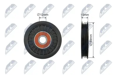 Puleggia Inversione Cinghia Poly-v per Nissan Micra Note 1.0-1.4 16v 03-10
