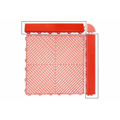 Rampa di Raccordo per Pavimento Modulare Garage Rosso Cod Atqnew-06