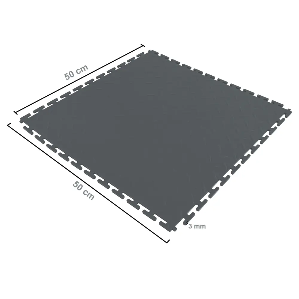 RAMROXX Performance PVC Fliese Showroom Floor Riffelboden Grigio 50x50cm