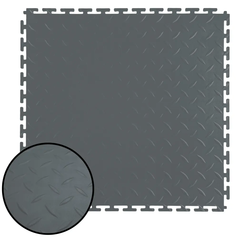 RAMROXX Performance PVC Fliese Showroom Floor Riffelboden Grigio 50x50cm