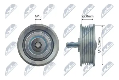 Rullo Tenditore Cinghia Poly-v Anteriore per Hyundai Santa F Ii 03-10
