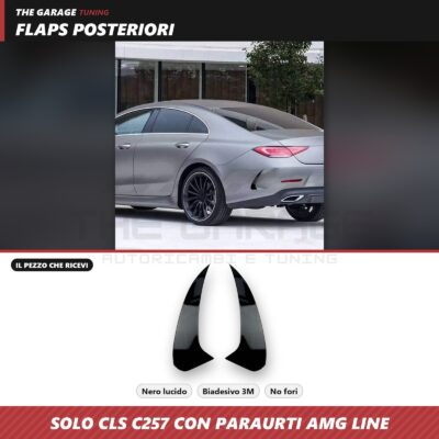 Flaps Posteriori per Mercedes CLS C257 2018-2021 AMG Line Nero Lucido