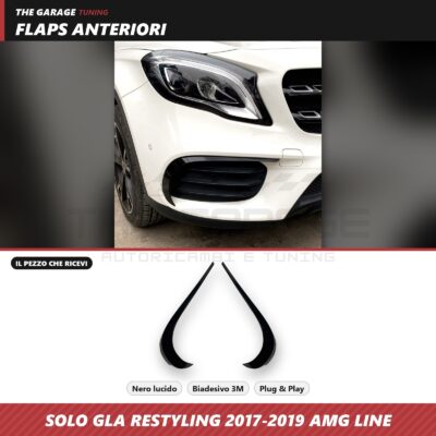 Flaps Anteriori per Mercedes GLA X156 Restyling 2017-2019 AMG Line Nero