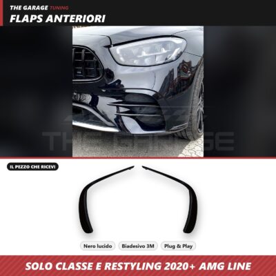 Flaps Anteriori per Mercedes Classe E W213 S213 Restyling 2020+ AMG Line Nero