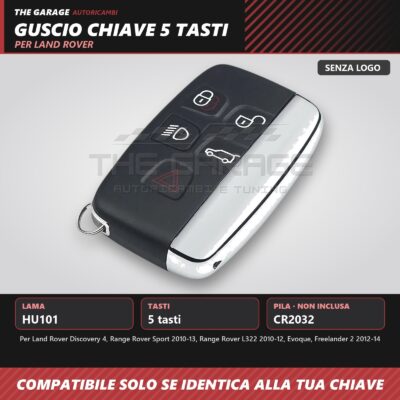 Copertura Guscio Chiave 5 Tasti Senza Logo Land Rover Discovery 4 Range Sport