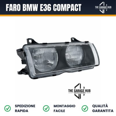 Faro Anteriore Destro HELLA HB3/HB4 per BMW E36 Compact 1993-2000