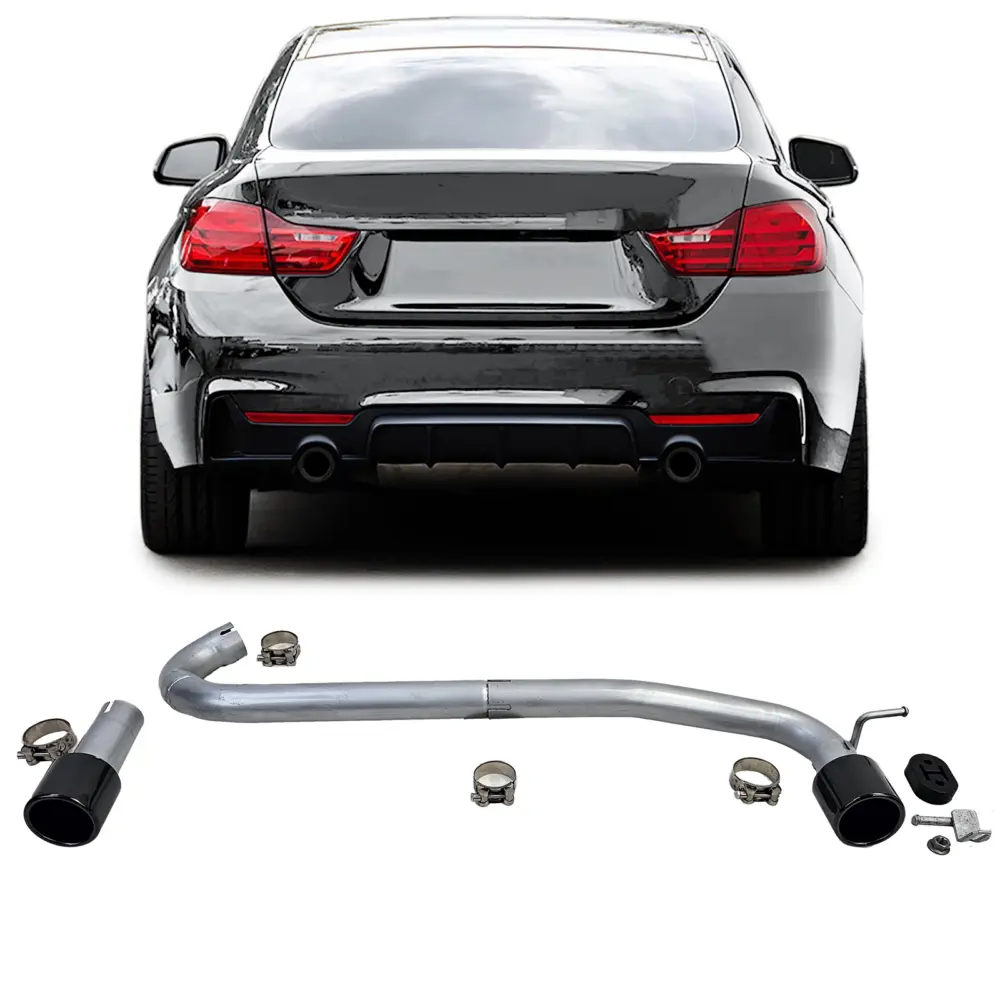 Scarico Endrohr Umbau Set 440er Look Nero per BMW Serie 4 F32