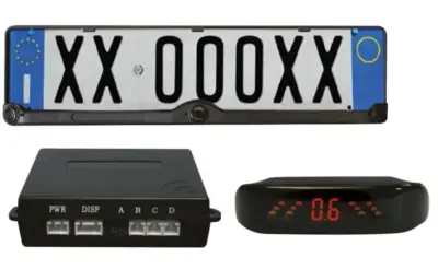 Sensori parcheggio auto con portatarga integrato display led e allarme acustico