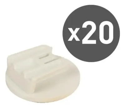 Set 20 clip adesive bianche supporto fissaggio accessori auto telepass mooneygo