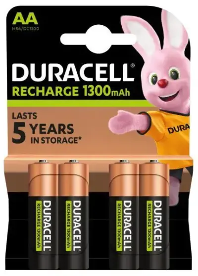 Set 4 batterie ricaricabili stilo AA 1300 mAh pile accumulatori NiMH
