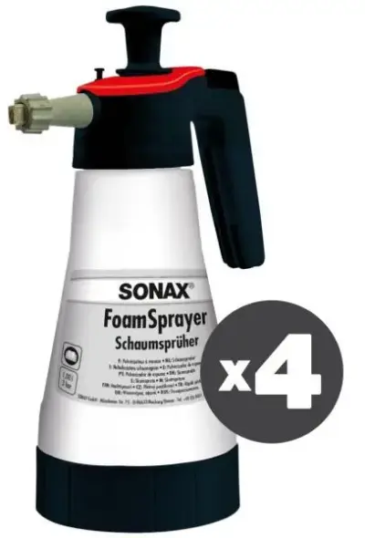 Set 4 nebulizzatori schiumogeni 1 litro spruzzatori detergenti lavaggio auto