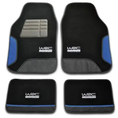 Set 4 tappetini auto universali in moquette colore blu race