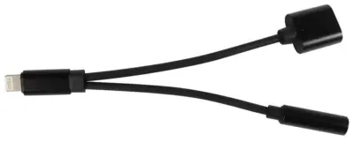 Set 5 adattatori audio cuffie doppio ingresso lightning jack 3,5 mm nero