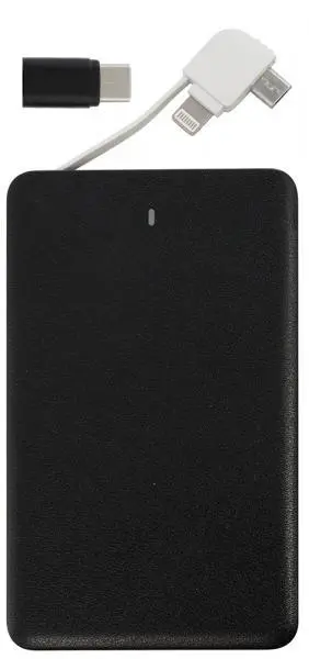 Set 5 powerbank portatili 5000 mAh batteria esterna ricaricabile nera