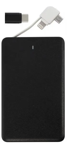 Set 5 powerbank portatili ricaricabili 2500 mAh batteria esterna compatta nera