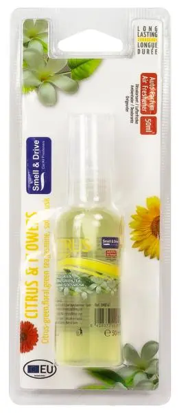 Set 6 deodoranti spray auto agrumi profumatori freschi ambienti veicoli 50 ml
