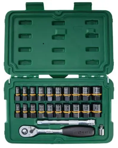 Set bussole chiavi a bussola 1/4 e 3/8 pollici metriche e SAE acciaio resistente