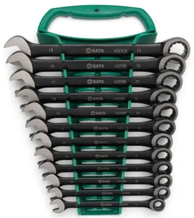 Set chiavi combinate a cricchetto utensili meccanici metrici 12 pezzi