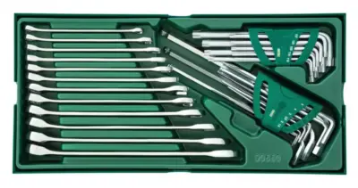 Set chiavi combinate e a L metriche utensili officina 30 pezzi acciaio