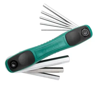 Set chiavi esagonali richiudibili 8 pezzi utensili manuali metallo robusto
