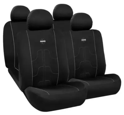 Set completo coprisedili auto imbottiti nero grigio protezione sedili