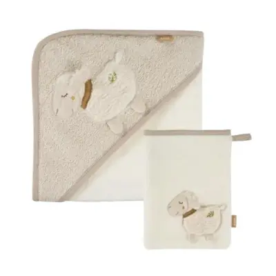 Set coprimanopole bagno morbide in tessuto decorazione pecorella