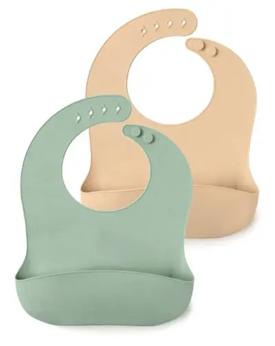 Set coprimanopole bavaglini in silicone morbido resistente impermeabile