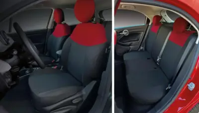 Set Coprisedili Auto Personalizzati Completi per Fiat 500L Tess. Nero/Rosso