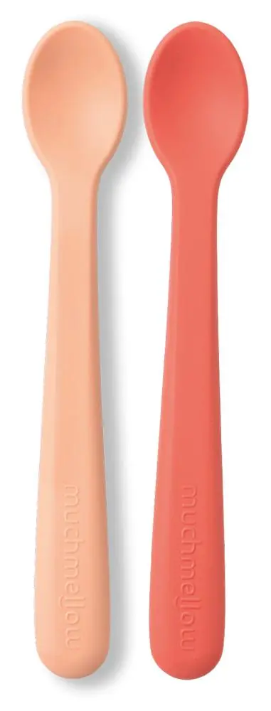 Set cucchiai da cucina in silicone flessibile arancio e pesca antibatterico