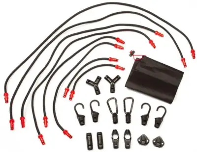Set elastici fermabagagli bungee kit accessori fissaggio carico auto