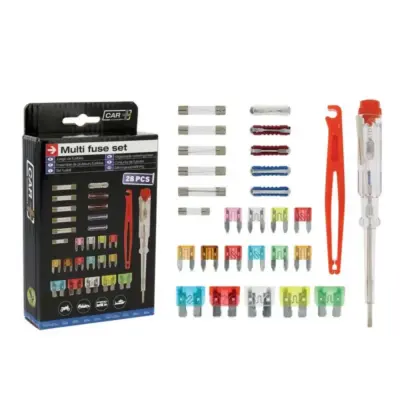 Set Fusibili con Tester 28 Pezzi Universale Auto