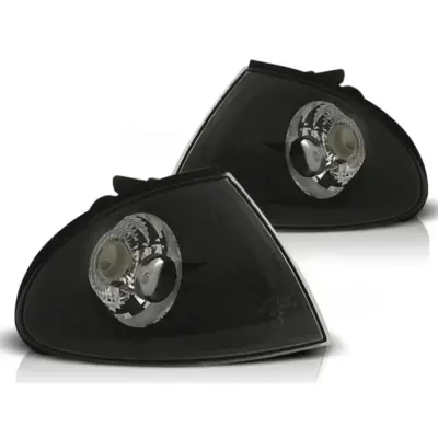 Set Indicatori Tuning Anteriore Nero Sinistro Destro per BMW Serie 3 E46