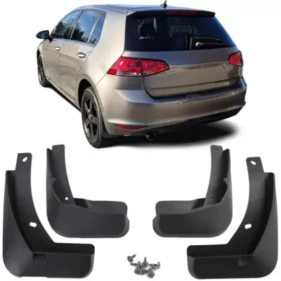 Set Paraspruzzi Anteriore e Posteriore Nero per Volkswagen Golf 7 12-17