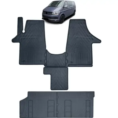 Set Tappetini in Gomma Premium 6 Pezzi per Volkswagen Bus T5 T6 2003-2019