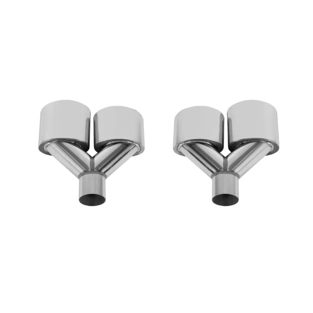 Set Terminali Scarico Cromati Tipo 63 Y per Mercedes Classe C W204 2008-2014