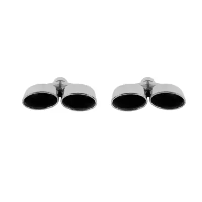 Set Terminali Scarico Cromati Tipo 63 Y per Mercedes Classe C W204 2008-2014