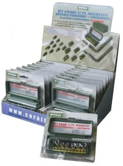 Set utensili bussole e cacciaviti 17 pezzi attrezzi manuali kit completo