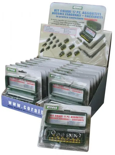 Set utensili bussole e cacciaviti 17 pezzi attrezzi manuali kit completo