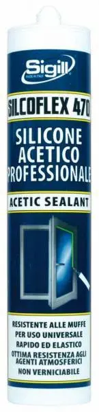 Sigillante silicone acetico trasparente tubetto 280 ml antiruggine impermeabile