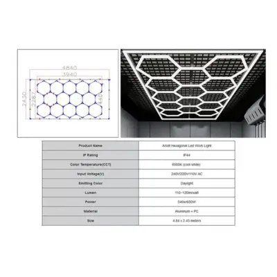 Sistema Luci a Soffitto Esagonale Honeycomb 3,94x2,29 M Universale