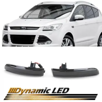 Specchietti LED Anteriori Dx e Sx Fumé Canbus per Ford Kuga MK2 12+ Ecosport