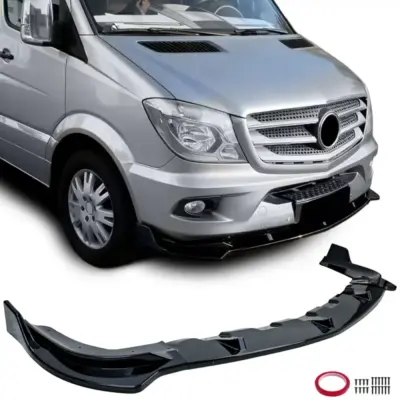 Spoiler Anteriore Lucido Nero per Mercedes Sprinter W906 Facelift 2013-2018