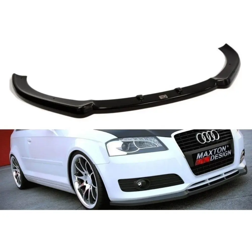 Spoiler Anteriore Nero Lucido per Audi A3 8P 2008-2013 Paraurti Standard