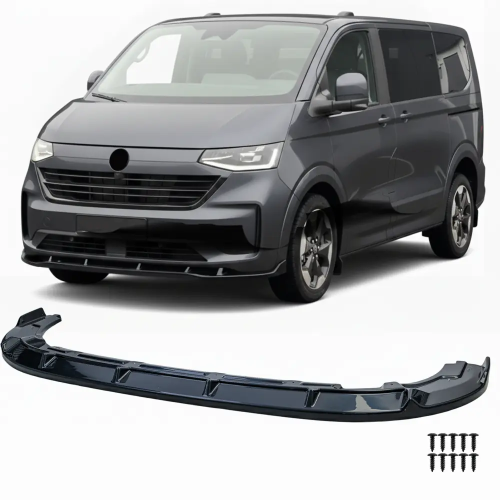 Spoiler Anteriore Nero Lucido per VW T7 Bus Transporter (dal 2024)