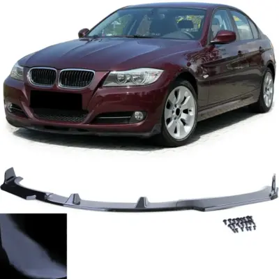 Spoiler Anteriore per BMW Serie 3 E90 E91 2008-2013 in ABS Nero Lucido
