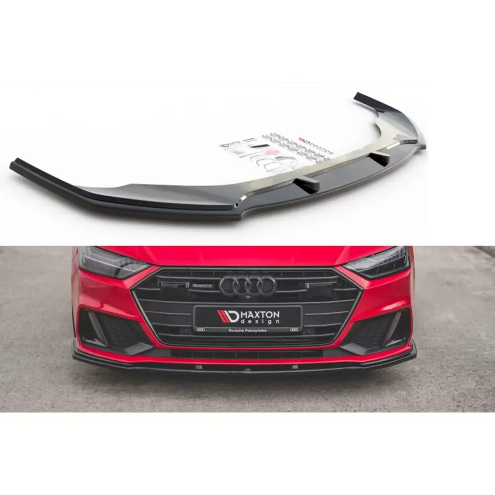 Spoiler Anteriore Versione 2 per Audi A7 C8 S-line dal 2017 Nero Lucido
